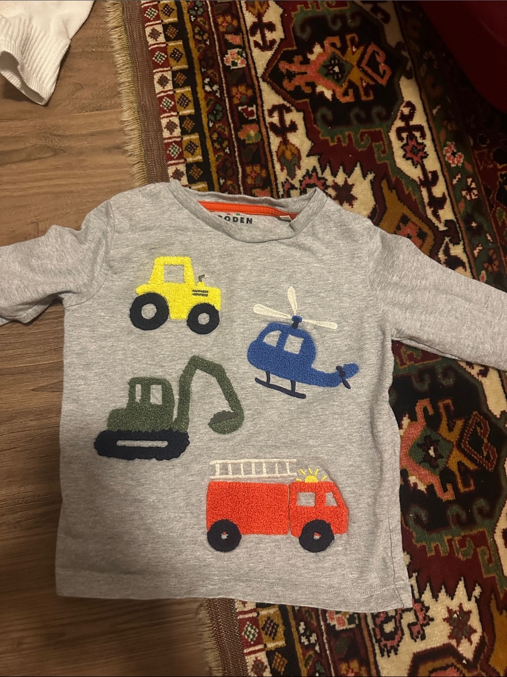 Mini boden long sleeve vehicles shirt 2-3